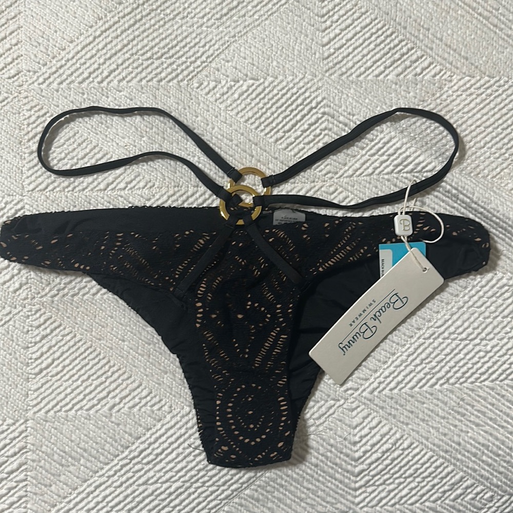 Beach Bunny Swim Sexy black bikini bottoms